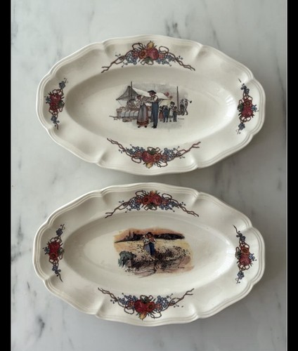Lot plats ovale faïence - lot,
